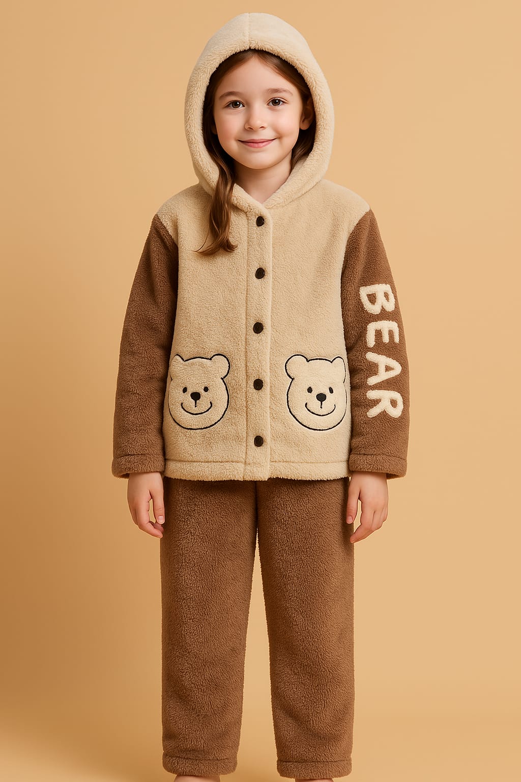 Adorable Teddy Bear Fleece Winter Set for Kids