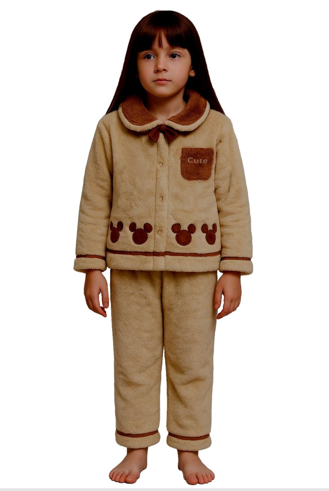 Winter Fleece Pajama Set for Girls (8 Years)