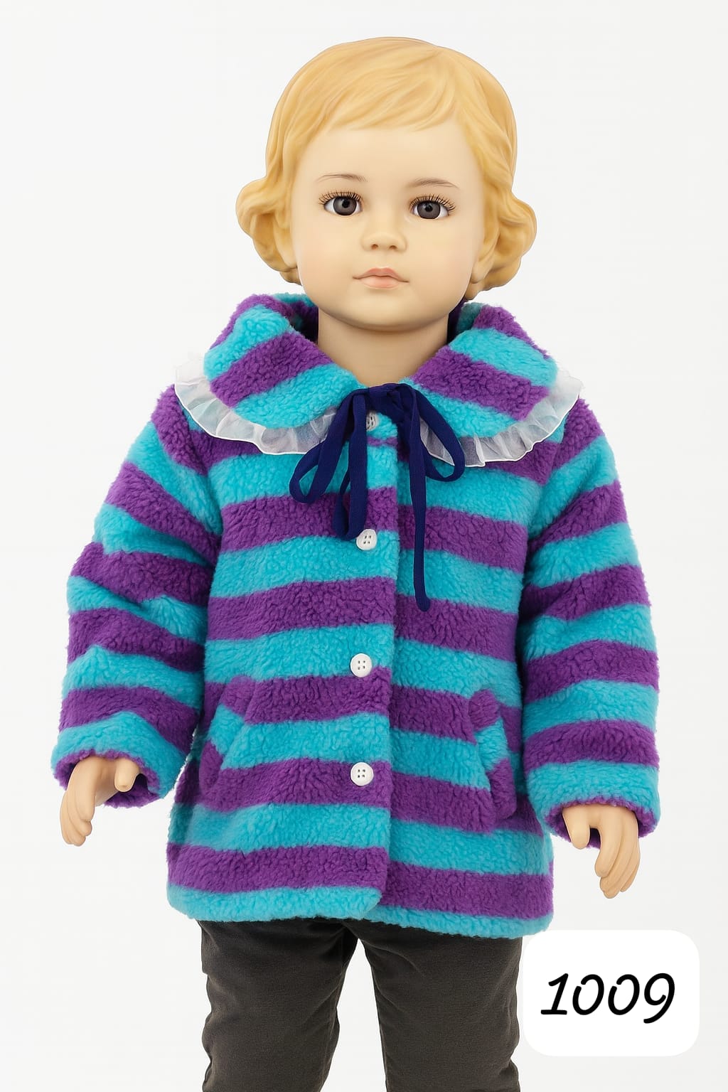 Cozy Striped Fleece Jacket for Boys (3–4 Years)