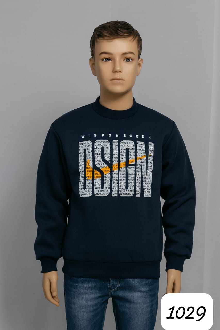 Navy Blue Sweetshirt Printed Sweatshirt* for Boys (16 Years)
