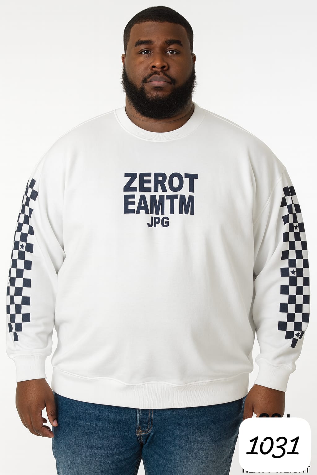 White Crewneck Sweatshirt with Graphic Print