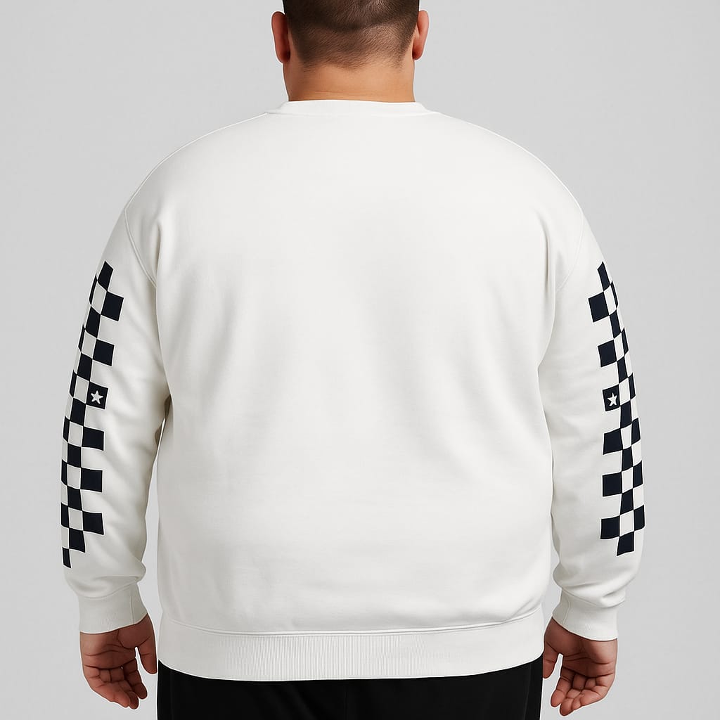 White Crewneck Sweatshirt with Graphic Print