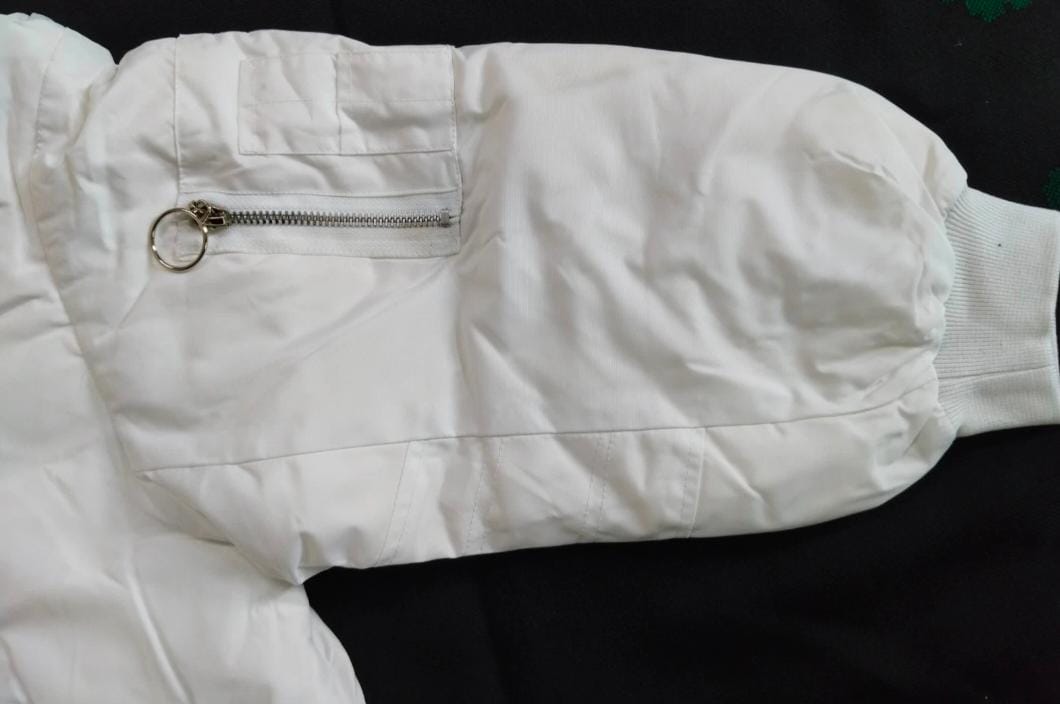 Dream Big, Stay Warm – White Hooded Jacket with Bold Style. for Adults 18+