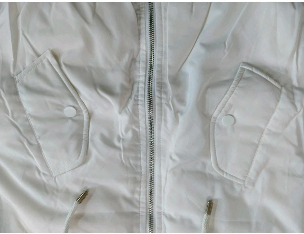 Dream Big, Stay Warm – White Hooded Jacket with Bold Style. for Adults 18+