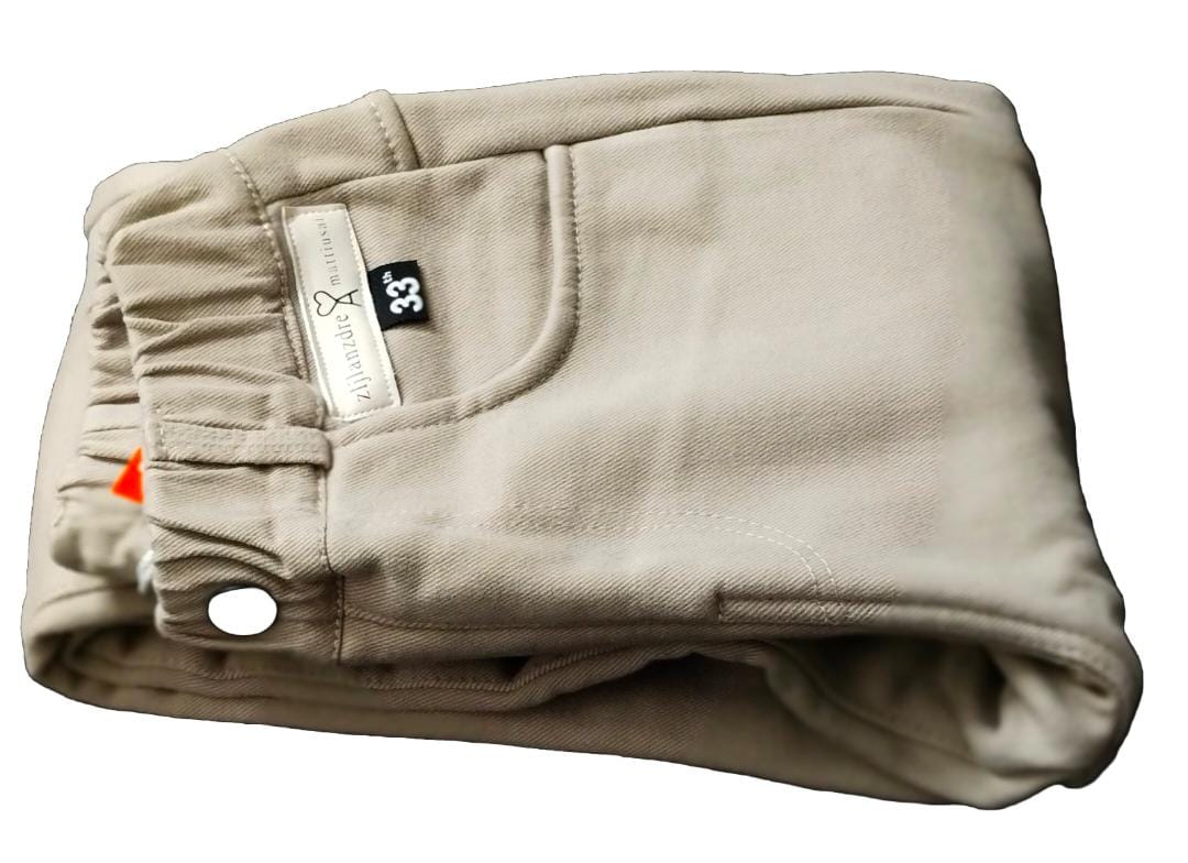 Beige Corduroy Jogger Pants for Girls (12 Years)