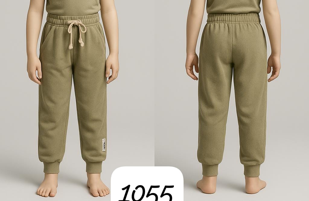 Girls’ Olive Green Corduroy Jogger Pants – Age 10