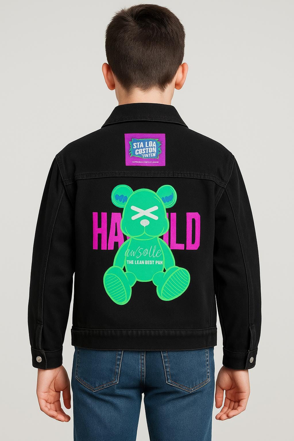 Black Denim Jacket for Boys Girls & unisex (12-14 Years)