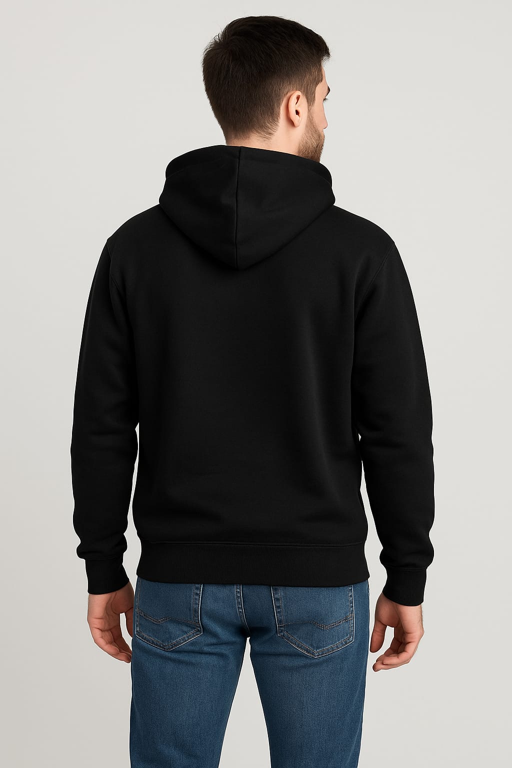 Black Embroidered Hooded Sweatshirt