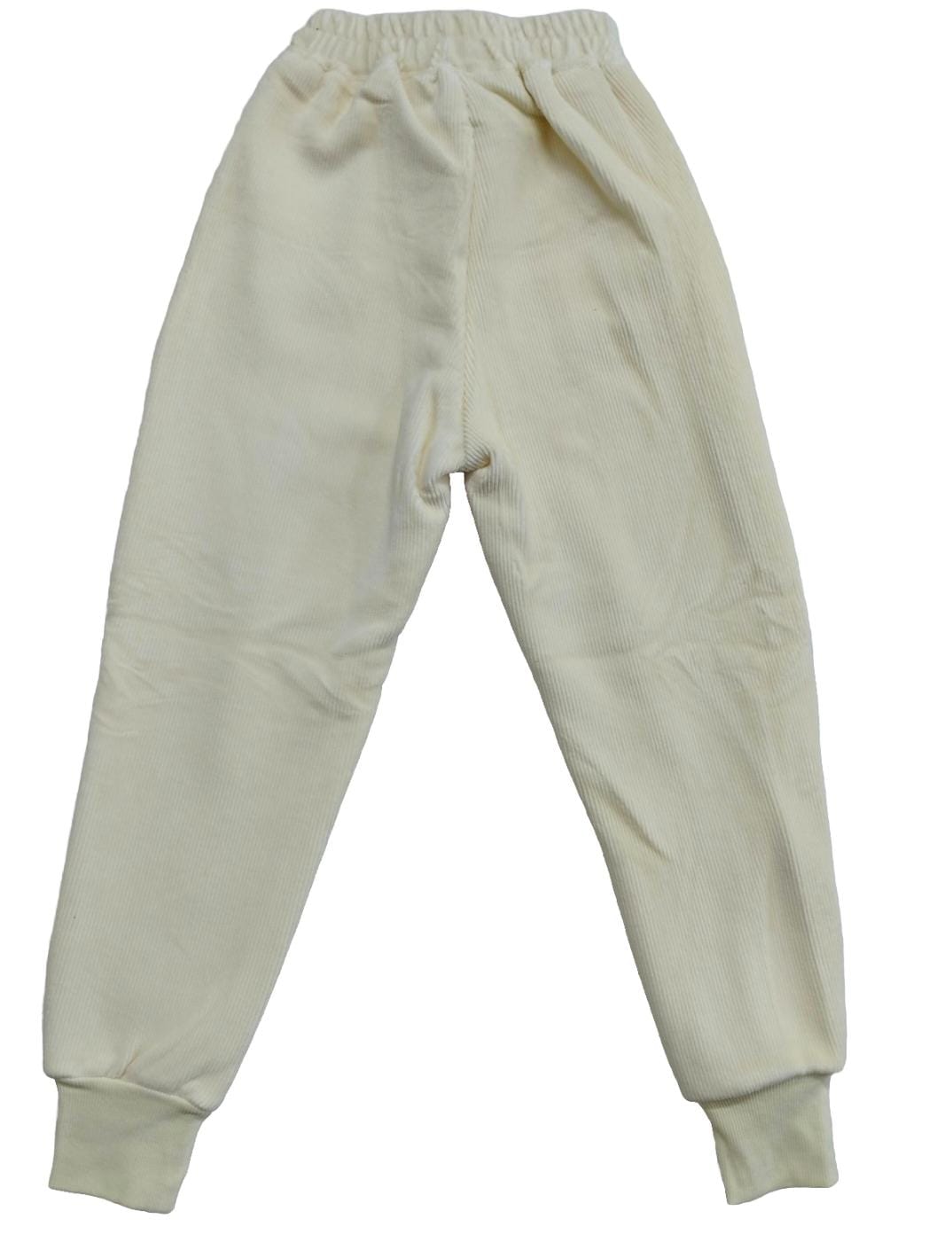 Cream jogger pants are designed for comfort and everyday wear