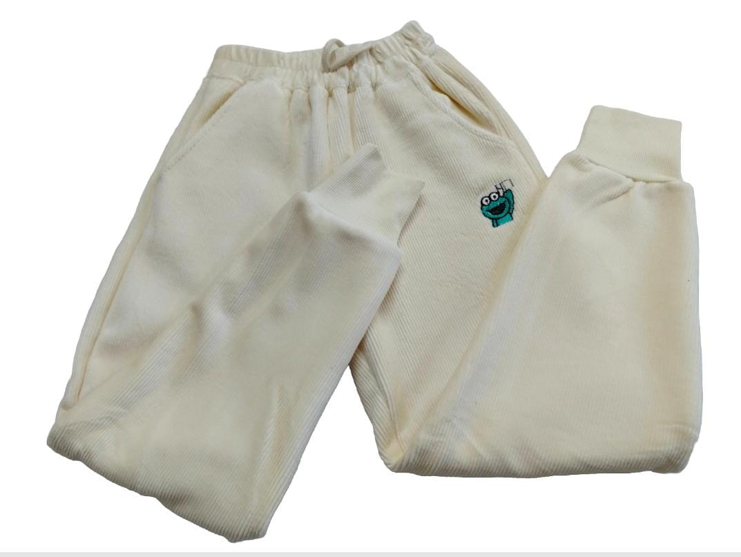 Cream jogger pants are designed for comfort and everyday wear