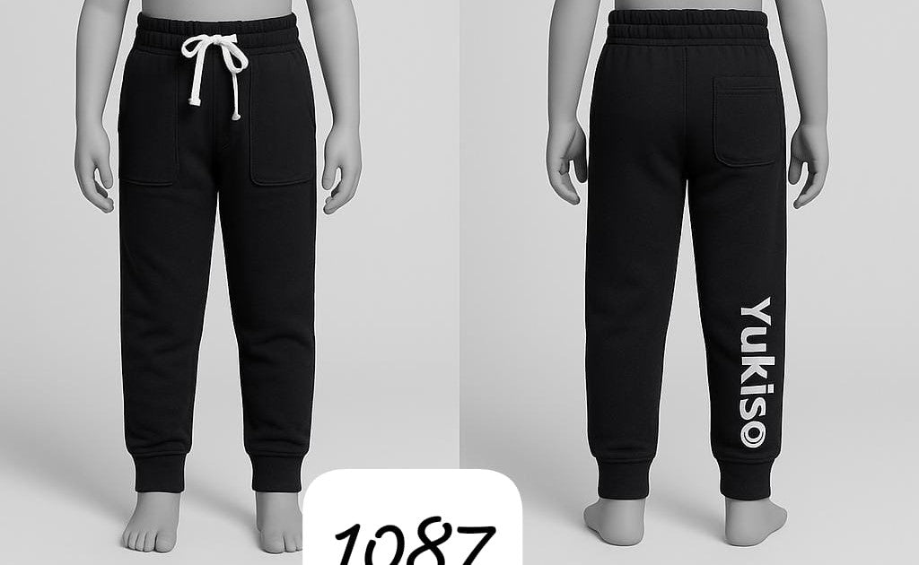 Black YUKISO Jogger Pants for Kids