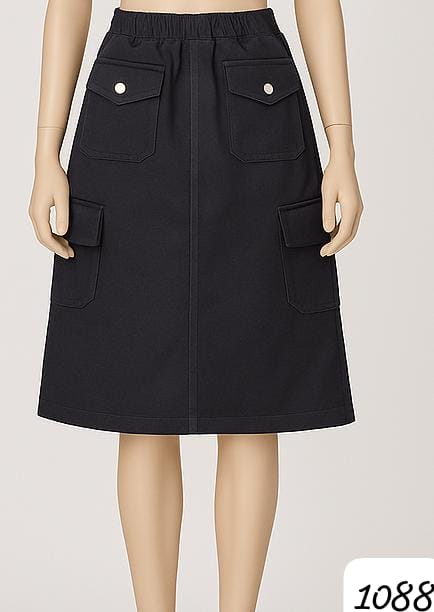 Black Utility Cargo Skirt for 10 years to slim